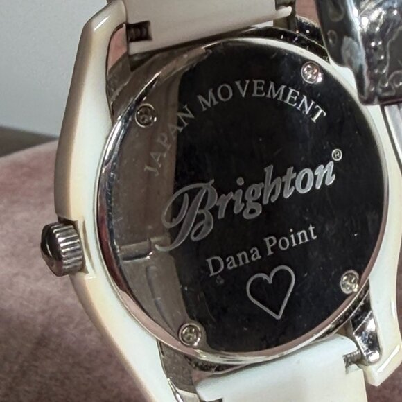 Brighton Dana Point White Link Watch with Swarovski Crystals β Needs Battery - Picture 3 of 12